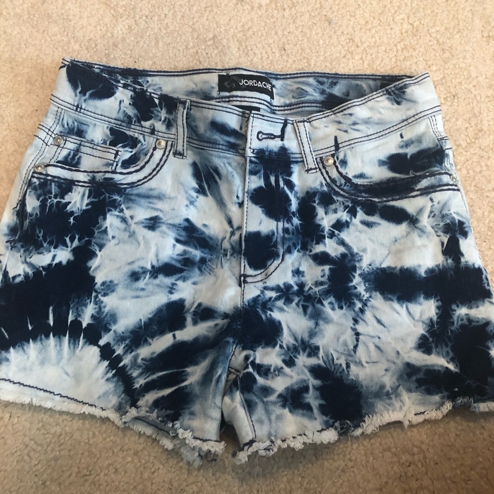 Kids tie dye jean shorts